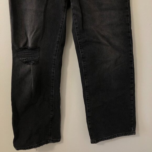 3/$25 ❥ Garage Straight Wide Leg High Waist Distressed Soft Black Size 5 Jeans - Picture 3 of 13